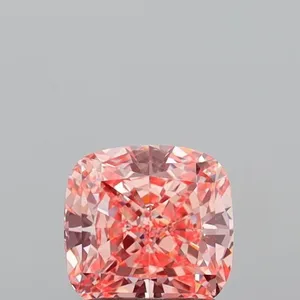 1.42ct CUSHION Fancy Vivid Pink VS1 Coloured Lab diamond