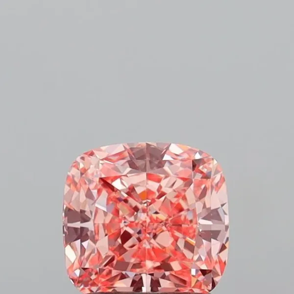 1.42ct CUSHION Fancy Vivid Pink VS1 Coloured Lab diamond