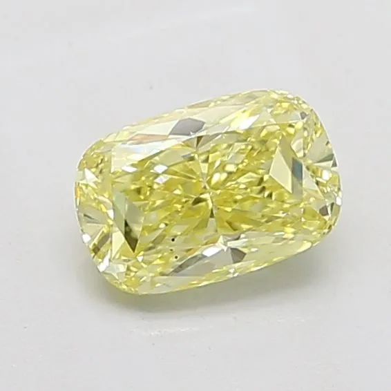 1.02ct CUSHION Fancy Intense Yellow SI1 Coloured Lab diamond