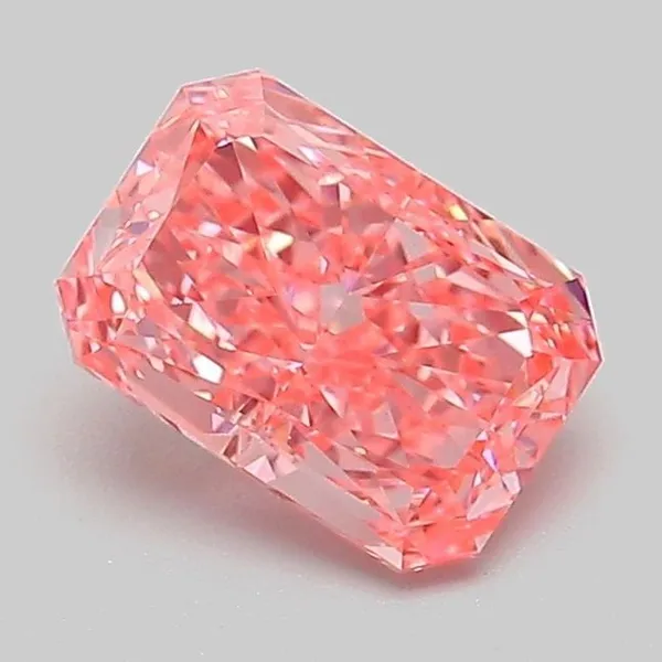 1.01ct RADIANT Fancy Vivid Pink VS1 Coloured Lab diamond
