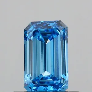 0.5ct EMERALD Fancy Vivid Blue VS1 Coloured Lab diamond