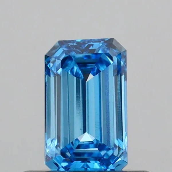 0.5ct EMERALD Fancy Vivid Blue VS1 Coloured Lab diamond