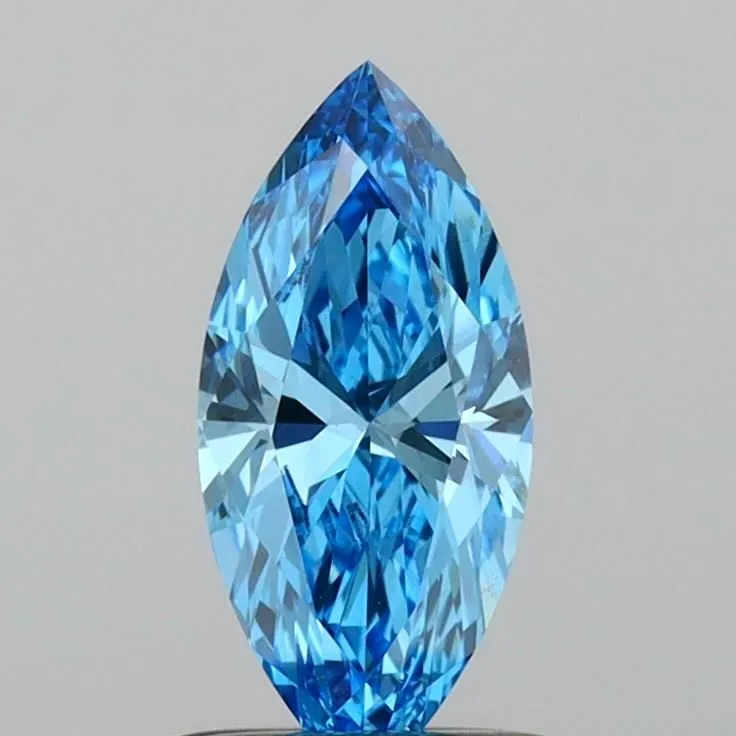0.71ct MARQUISE Fancy Vivid Blue VS1 Coloured Lab diamond