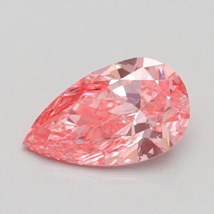0.60ct PEAR Fancy Vivid Pink SI1 Coloured Lab diamond
