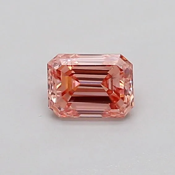 0.33ct EMERALD Fancy Intense Brownish Pink VS1 Coloured Lab diamond