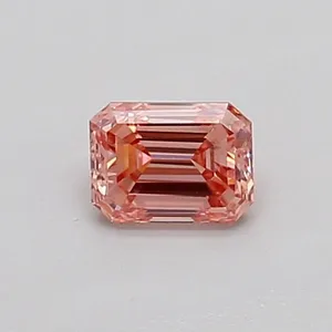0.33ct EMERALD Fancy Intense Brownish Pink VS1 Coloured Lab diamond