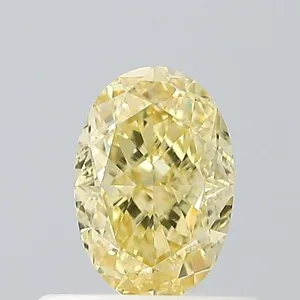 0.56ct OVAL Fancy Intense Yellow VVS2 Coloured Lab diamond