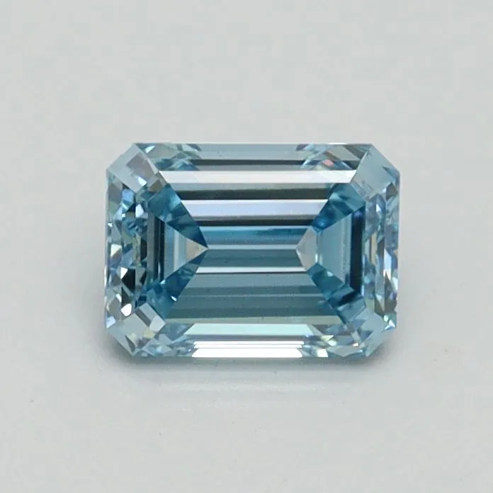 0.60ct EMERALD Fancy Intense Blue VS1 Coloured Lab diamond