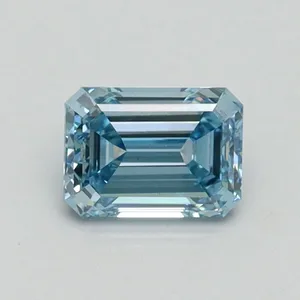 0.6ct EMERALD Fancy Intense Blue VS1 Coloured Lab diamond