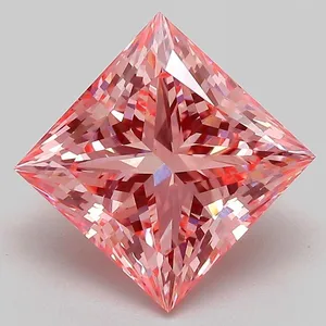 4.23ct PRINCESS Fancy Vivid Pink VS1 Coloured Lab diamond