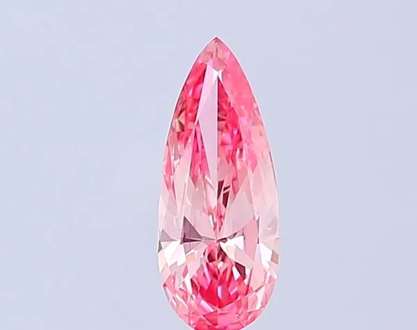 0.58ct PEAR Fancy Vivid Pink VS2 Coloured Lab diamond