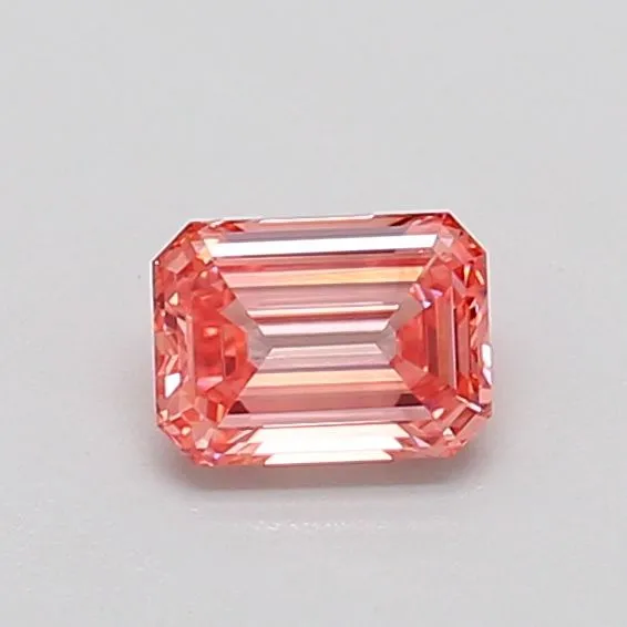 0.4ct EMERALD Fancy Vivid Pink VS1 Coloured Lab diamond