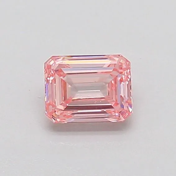 0.40ct EMERALD Fancy Intense Pink VS1 Coloured Lab diamond