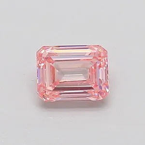 0.4ct EMERALD Fancy Intense Pink VS1 Coloured Lab diamond