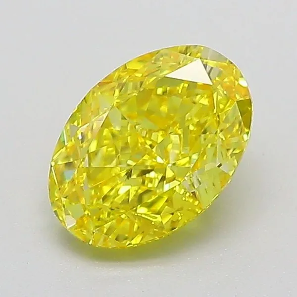 1.11ct OVAL Fancy Vivid Yellow VS1 Coloured Lab diamond