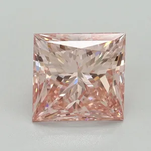 2.27ct PRINCESS Fancy Vivid Pink VS2 Coloured Lab diamond