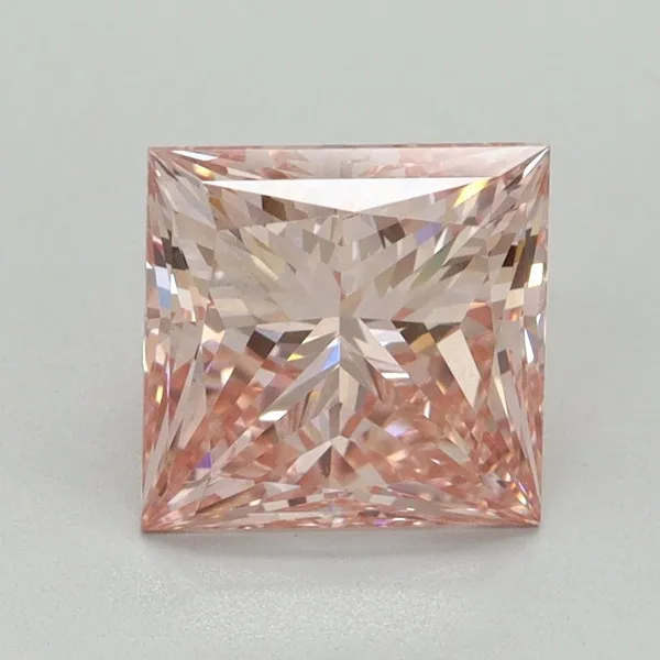2.27ct PRINCESS Fancy Vivid Pink VS2 Coloured Lab diamond