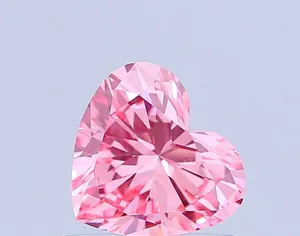 0.63ct HEART Fancy Vivid Pink VS1 Coloured Lab diamond