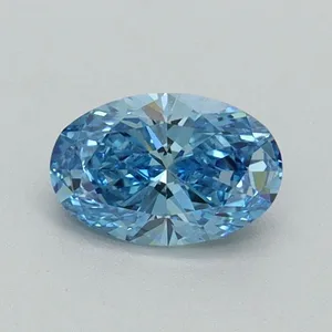 0.52ct OVAL Fancy Vivid Blue VS1 Coloured Lab diamond