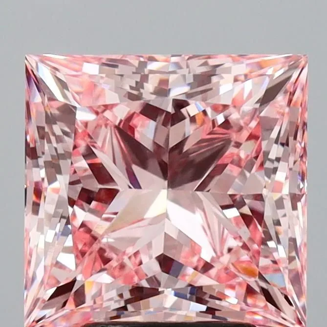 4.49ct PRINCESS Fancy Intense Pink VS1 Coloured Lab diamond