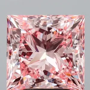 4.49ct PRINCESS Fancy Intense Pink VS1 Coloured Lab diamond
