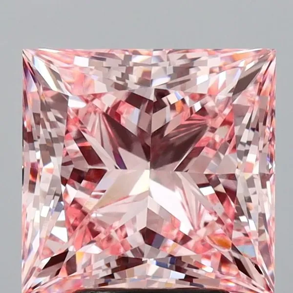 4.49ct PRINCESS Fancy Intense Pink VS1 Coloured Lab diamond