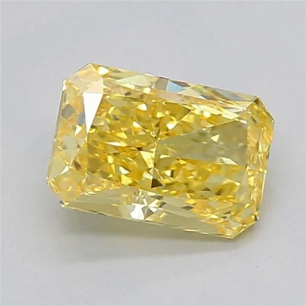 1.04ct RADIANT Fancy Vivid Yellow VVS2 Coloured Lab diamond