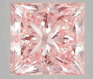 7.01ct PRINCESS Fancy Vivid Pink VS1 Coloured Lab diamond