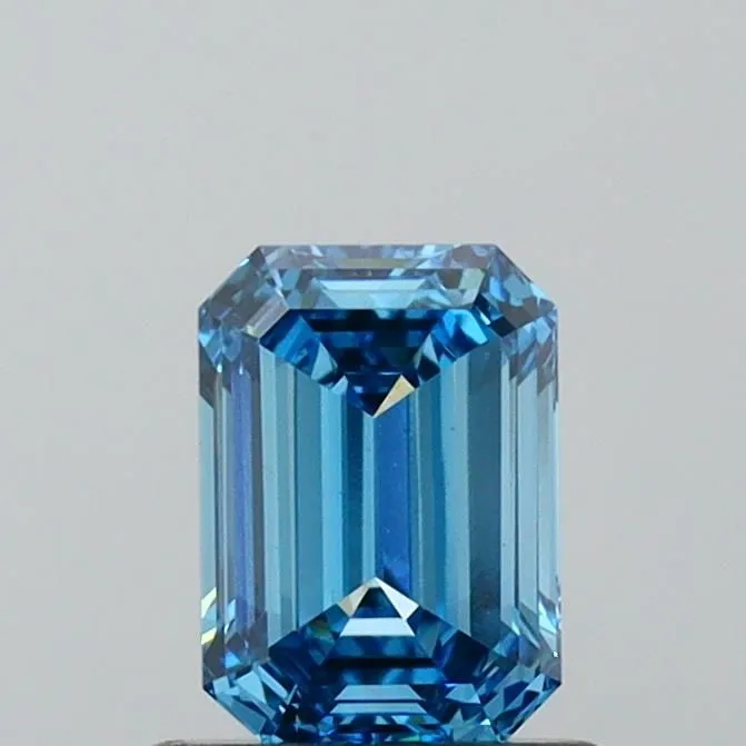 0.73ct EMERALD Fancy Vivid Blue VS1 Coloured Lab diamond