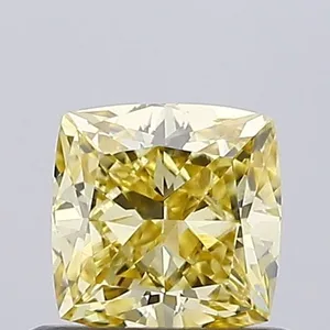 0.54ct CUSHION Fancy Intense Yellow VS1 Coloured Lab diamond