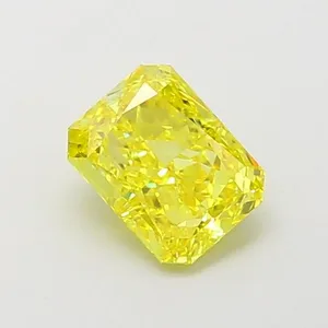 1.08ct RADIANT Fancy Vivid Yellow VVS2 Coloured Lab diamond