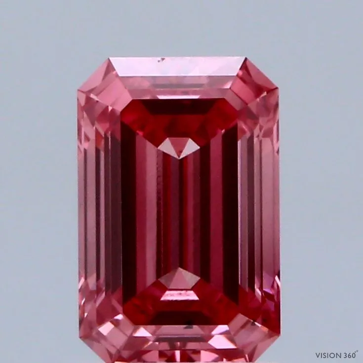 1.10ct EMERALD Fancy Vivid Pink VS2 Coloured Lab diamond