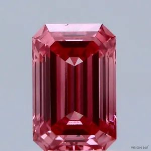 1.1ct EMERALD Fancy Vivid Pink VS2 Coloured Lab diamond