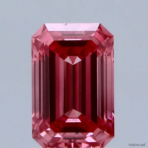 1.1ct EMERALD Fancy Vivid Pink VS2 Coloured Lab diamond