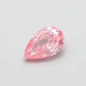 0.37ct PEAR Fancy Vivid Pink VVS2 Coloured Lab diamond