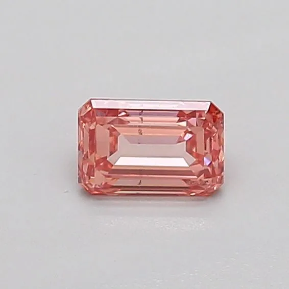 0.34ct EMERALD Fancy Intense Brownish Pink SI1 Coloured Lab diamond