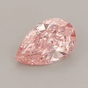 0.57ct PEAR Fancy Vivid Pink VS1 Coloured Lab diamond