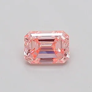 0.34ct EMERALD Fancy Intense Pink VS2 Coloured Lab diamond
