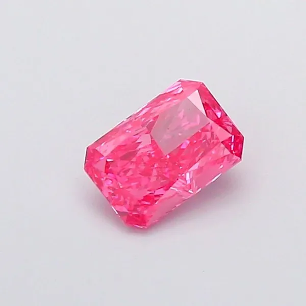 1.12ct RADIANT Fancy Vivid Pink VS2 Coloured Lab diamond