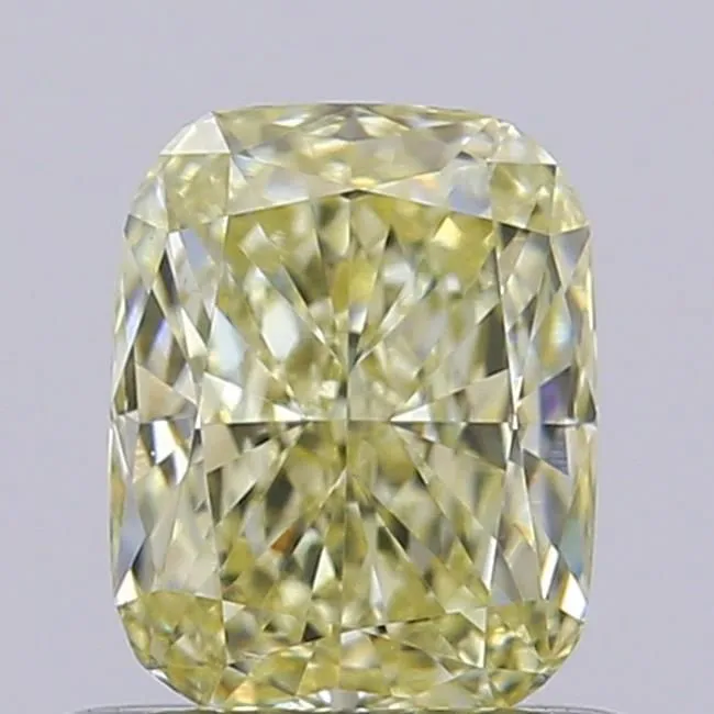 0.62ct CUSHION Fancy Light Yellow VS1 Coloured Lab diamond