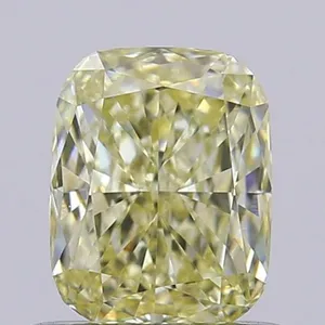 0.62ct CUSHION Fancy Light Yellow VS1 Coloured Lab diamond
