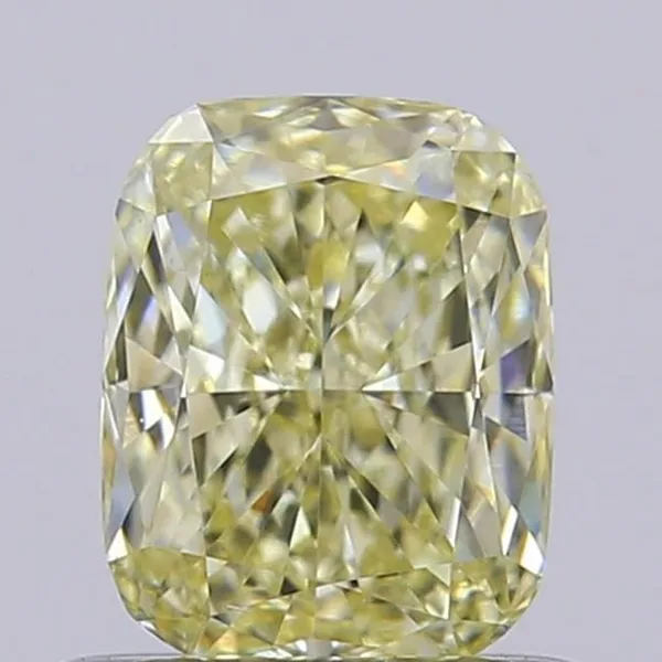 0.62ct CUSHION Fancy Light Yellow VS1 Coloured Lab diamond