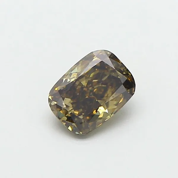 0.66ct CUSHION Fancy Gray Yellow SI1 Coloured Lab diamond
