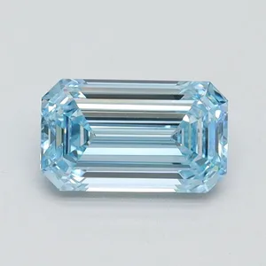 1.01ct EMERALD Fancy Intense Blue VVS2 Coloured Lab diamond