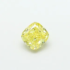 1.01ct CUSHION Fancy Intense Yellow VS1 Coloured Lab diamond