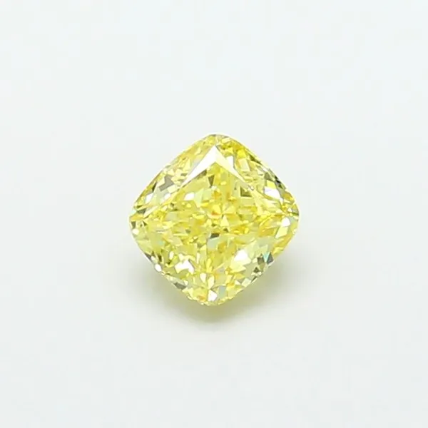 1.01ct CUSHION Fancy Intense Yellow VS1 Coloured Lab diamond