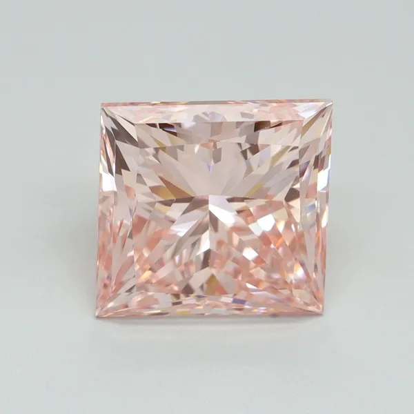 5.01ct PRINCESS Fancy Vivid Pink VS1 Coloured Lab diamond
