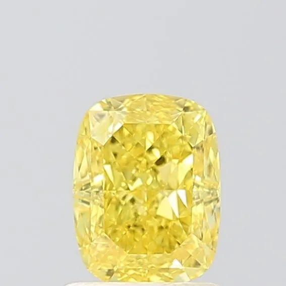 1.07ct CUSHION Fancy Vivid Yellow VS1 Coloured Lab diamond