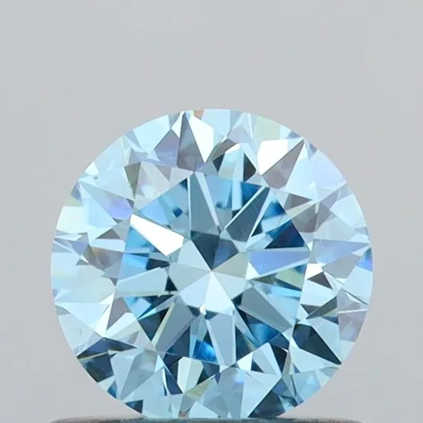 0.7ct ROUND Fancy Vivid Blue VS1 Coloured Lab diamond