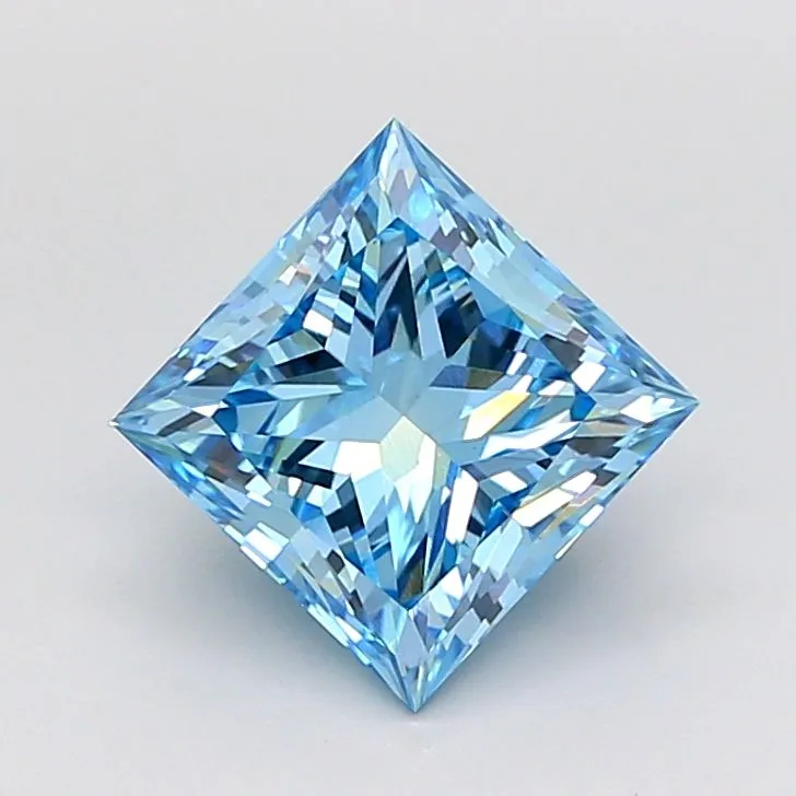 3.00ct PRINCESS Fancy Vivid Blue VS1 Coloured Lab diamond